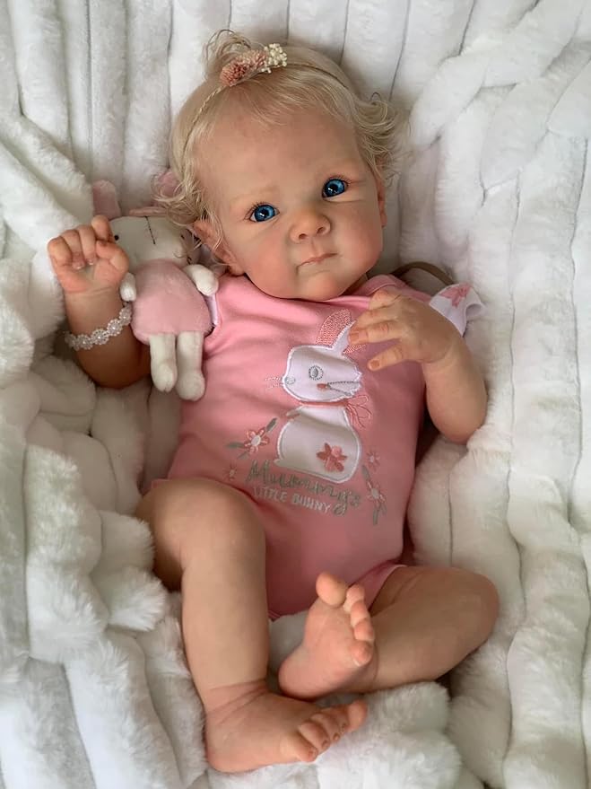 Anano Reborn Baby Dolls Silicone Full Body-45 cm Realistic Baby Doll Newborn Girl, Full Silicone Babys Doll Lifelike, Real Life Babys Reborn Dolls Washable with Accessories