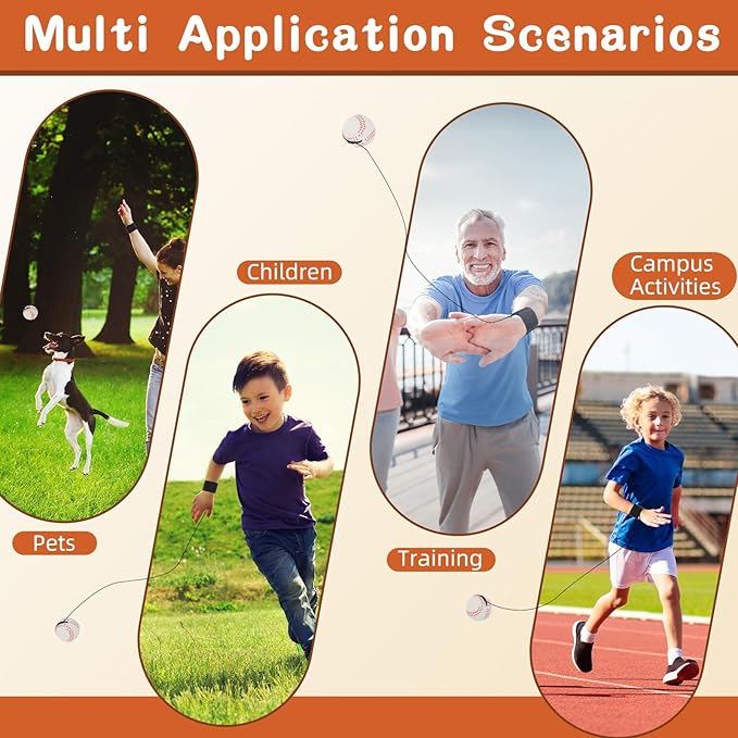 5/10/20/40 PCS Baseballs Wrist Return Ball on a String 2.36 Inch Rebound Bouncy Ball with Strap Sport Soccer Tennis Party Favors, Wrist Exercise, Outdoor Fun Activity for Kids & Adults