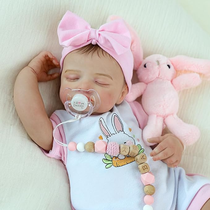 KSBD Realistic Reborn Baby Girl- 20 inch Full Vinyl Lifelike Newborn Baby Dolls, Realistic Real Life Baby Dolls Gift Set for Kids Age 3 +