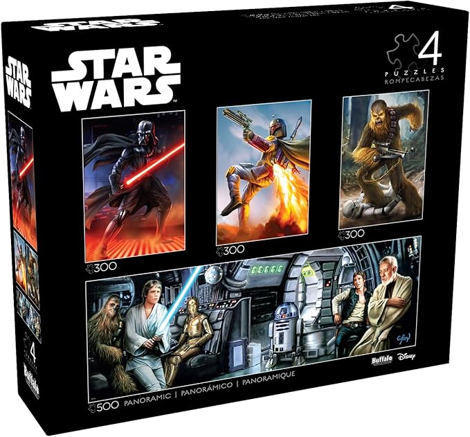 Buffalo Games - Star Wars - 4 x 1 Multipack - Classic Multipack #2 - Multi Piece Jigsaw Puzzle for Adults -Challenging Puzzle Perfect for Game Nights - Finished Size Varies
