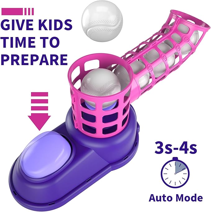 Bennol T Ball Set Toys for Kids 3-5 5-8, Kids Baseball Tee for Boys Toddlers, Auto Ball Launcher, Indoor Outdoor Outside Sports Tee Ball Set Toys Gifts for 3 4 5 6 Year Old Boys Toddler Kids