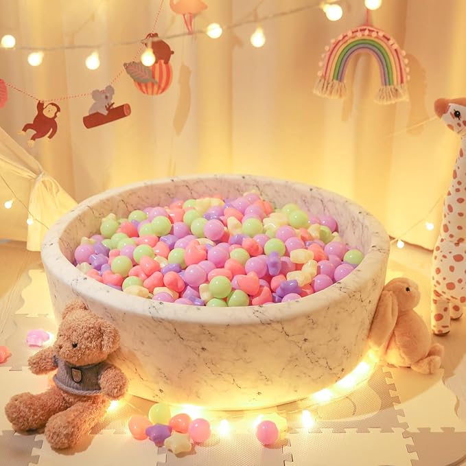 Star Ball Pit Balls for Toddlers -200pcs Macaron Pit Balls Phthalate Free BPA Free Crush Proof Play Balls Play Tent Pool Playhouse Playpen Party Decoration.