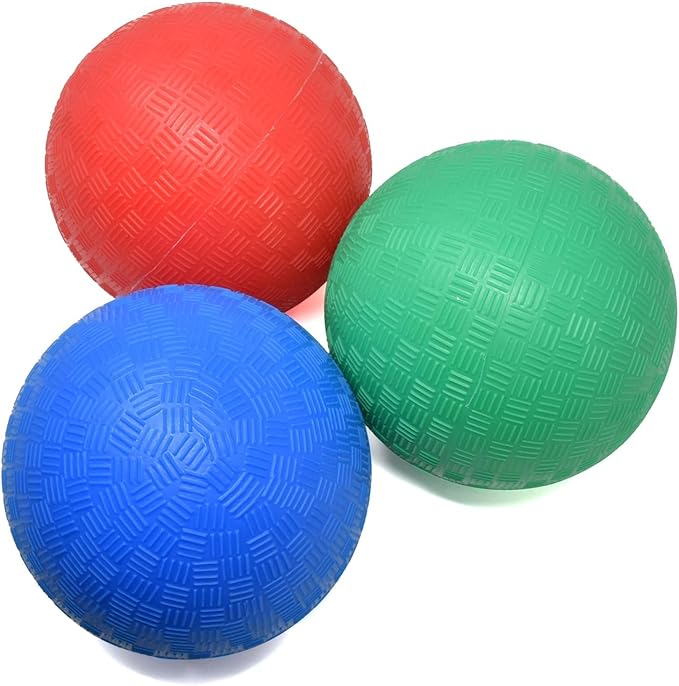 5 Inch Playground Balls for Toddlers and Kids 3 Pack Sports Rubber Outdoor Indoor Ball Gift Toy Soccer Dodgeball Bouncy Inflatable Small Size
