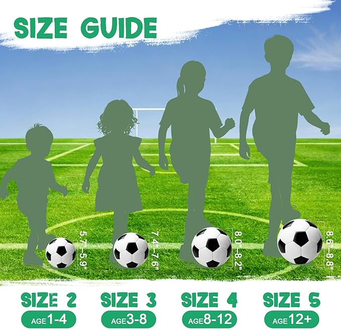 Soccer Ball Size 2 Size 3 Size 4 For Toddlers Kids Ages 1-3 3-8 8-12 - Glitter Unicorn Dinosaur Design - Sports & Outdoors Ball with Pump Deflated - Gift for Girls Boys Children Youth School Birthday
