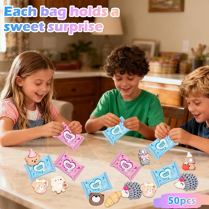 50 PCS Coffee Series Cartoon Resin Mystery Blind Bag – Mini Cute Figures for Kids Crafts, Tiny Random Toy Charms, DIY Phone Case Decorations, Surprise Collectible Resin Miniatures Variety Pack
