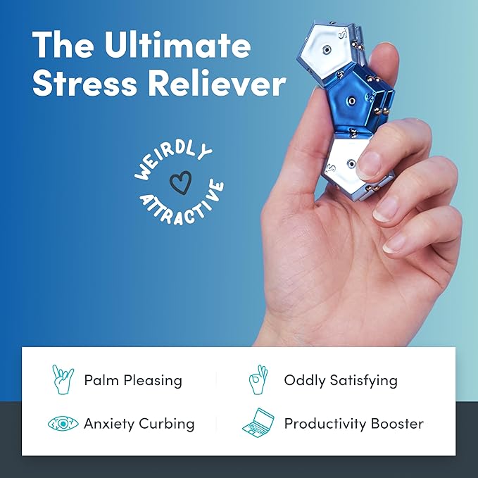 Speks Geode Magnetic Fidget Toy | Sensory Desk Toy for Adults & Teens 14+ | Stress Relief Gift | Sphere, Blue