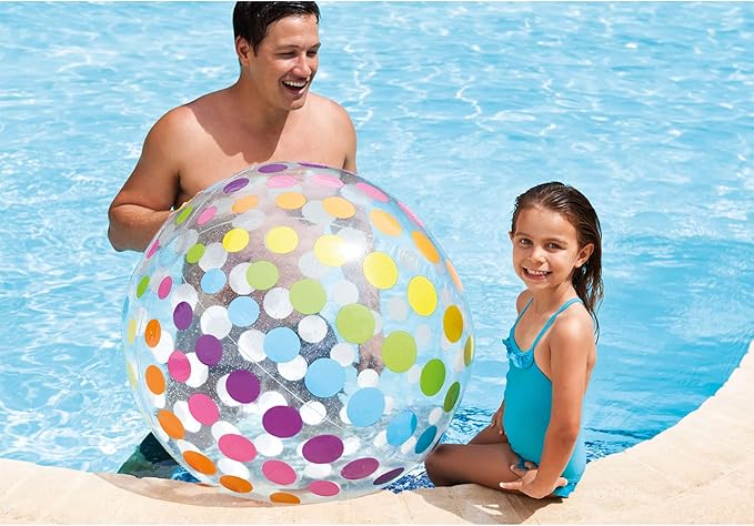 Intex Jumbo Inflatable Ball with Colorful Dot Pattern, Multi, 42"