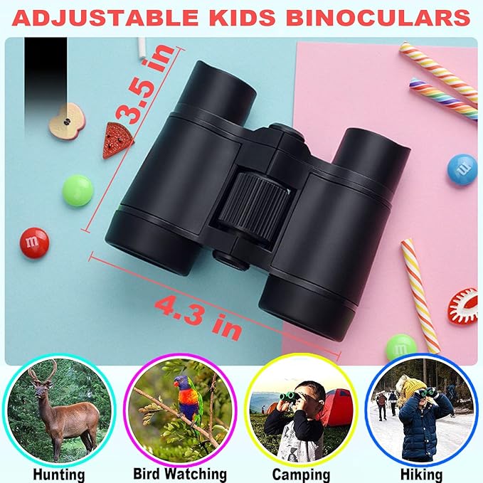 Binoculars for Kids Best Gifts for 3-12 Years Boys Girls High-Resolution Optics Shockproof Mini Kids Binoculars Toys Folding Small Telescope for Bird Watching Camping Outdoor Play