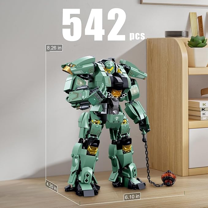 HIGH GODO Transforming Mech Robot Building Blocks Set,Destroy Warrior City Action Mech Model Building Kit, 542 Pieces Cool Robots Toys Gift for Adults and Teens 14+