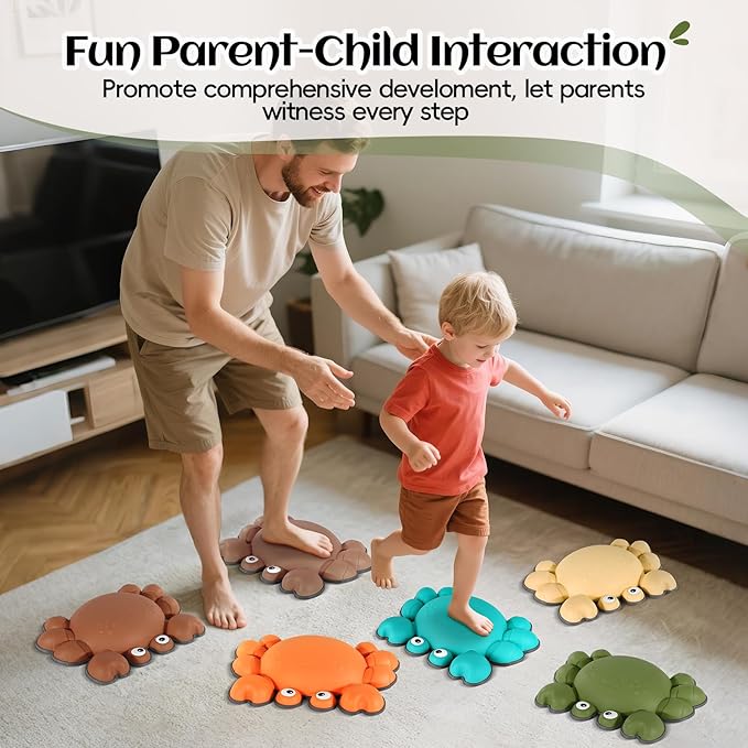 TOPNEW Stepping Stones for Kids, Non-Slip Balance Stepping Stones for Promoting Children's Coordination Skills, Toddler Stepping Stones Obstacle Course for Kids Age 3 4 5 6 7+
