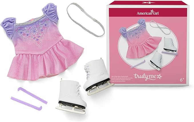 American Girl, Truly Me, Spin in Style Figure-Skating Outfit, Doll Clothes, for 18-inch Dolls, 4pcs, Ages 6+