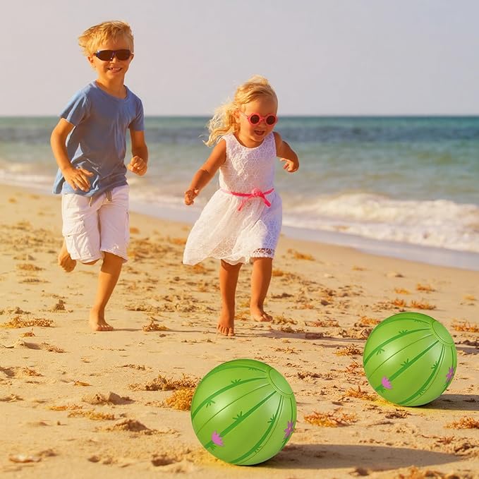 24 Pack Cactus Mini Beach Balls Bulk 5" Cactus Party Favors Inflatable Ball Mini Pool Balls Beach Pool Toy Small Beachball for Summer Hawaiian Game Water Birthday Ocean Cactuses Party Decor