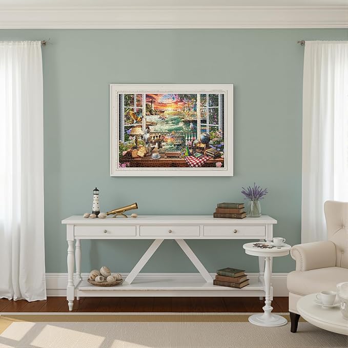 1000-Piece Puzzle for Adults - Relaxing Jigsaw Puzzle for Adults, Fun and Challenging Jigsaw Puzzles, Seaview by The Window Puzzle, 26.65 x 19.25 in