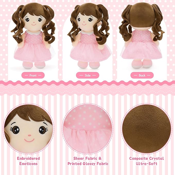 Tezituor Baby Doll Playset with Carrier Bassinet Bed,Baby Doll Accessories with Dolls, Portable Feeding and Caring Set,Babies Pretend Play Toy Set,Baby Doll Care Toys Gifts for Kids Girls