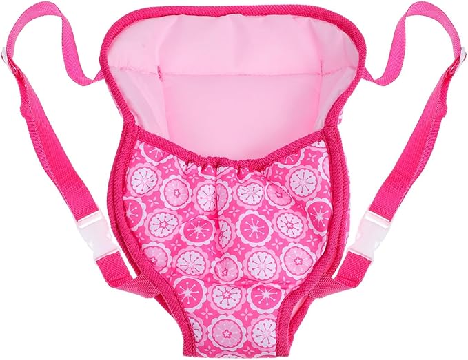 18 Inch Baby Doll Carrier - Pink Cotton Adjustable Strap for Little Girls, Portable and Comfortable Doll Accessory for Travel and Play, Without