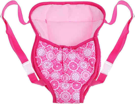 18 Inch Baby Doll Carrier - Pink Cotton Adjustable Strap for Little Girls, Portable and Comfortable Doll Accessory for Travel and Play, Without