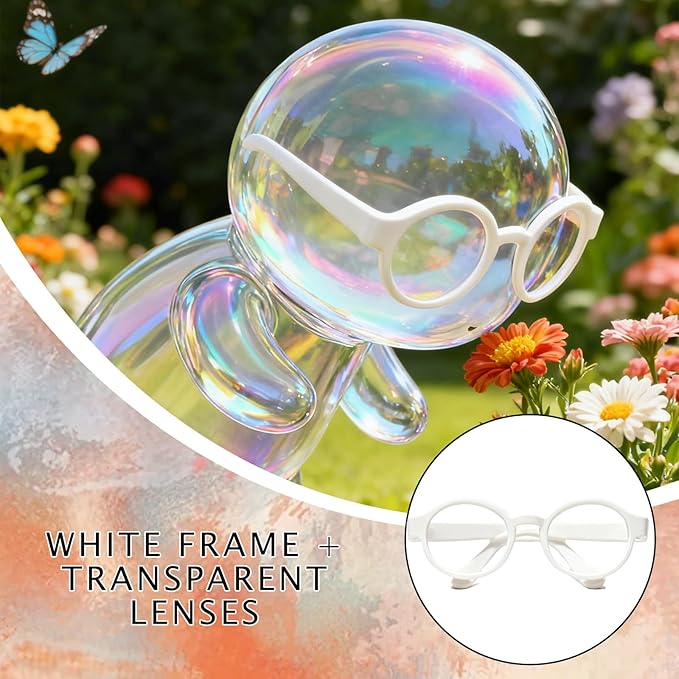 Doll Glasses Accessories for 17cm Dolls,Set of 5 Mini Glasses for 3.94-6.69 Inch (10-17 cm) Doll，lear Lenses, for Crafts, Dolls, Personalized Outfits