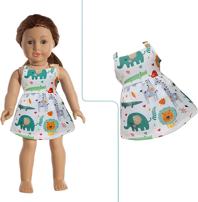 American 18 Inch Doll Clothes - 18 Inch Doll Clothes Accessories Fit American Dolls, 7 Set American Doll Outfits Dress, 18" American Doll Clothes and Accessories with Hat (Not Include The Doll)