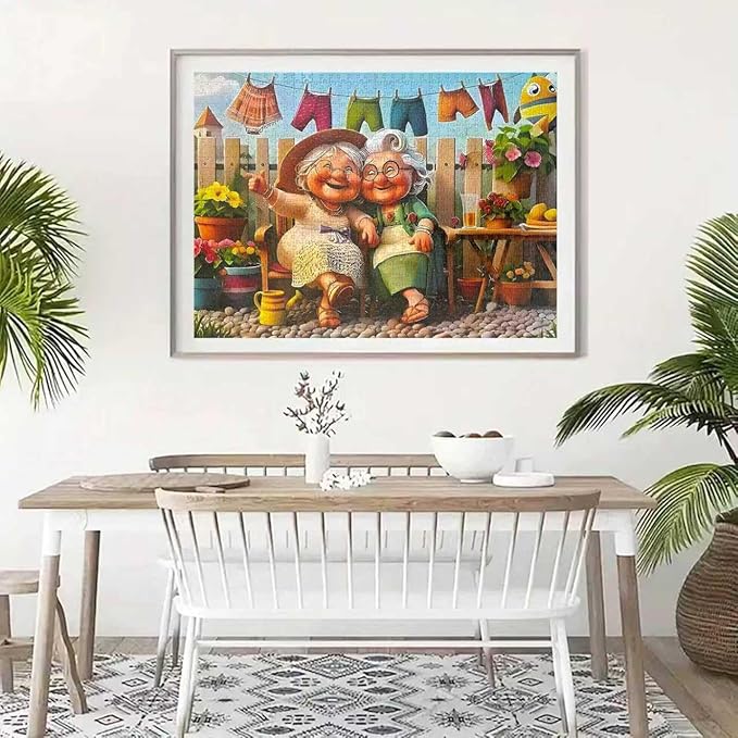 Happy Grandma 1000 Piece Puzzle for Adults,Puzzles for Adults 1000 Pieces,Challenging and Hard Difficult Mosaic Jigsaw Puzzles Toy Games 1000Pieces 27.5 X 19.7inch
