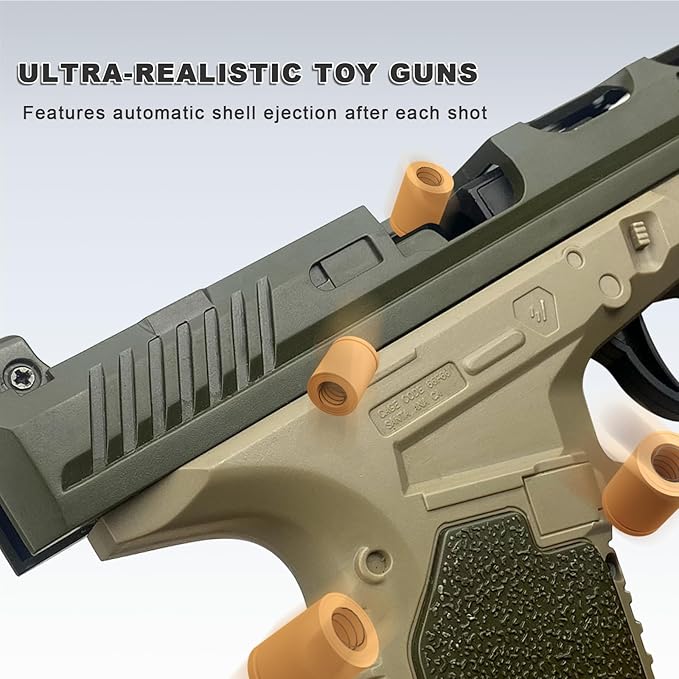 Toy Gun, Semi-Automatic Shell Ejecting Toy Gun Pistol Automatic Reloading for Kid, Shooting Games Educational Model Toy Pistol to Cool Toys Gifts for Boys & Girls Ages 6+