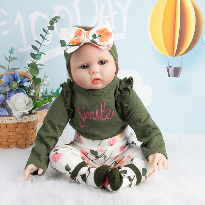 Reborn Dolls Clothes 24 Inches Accessories Outfits 4pcs for 22"- 24" Reborn Baby Girl Dolls Newborn Baby Doll Clothes