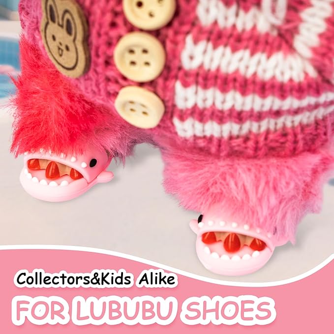 Clothing Shark Summer Sandals for Dolls - Open-Toe Slippers, Cute Accessories for Photography, Display & Collectors Age Limit 15 (Pink)