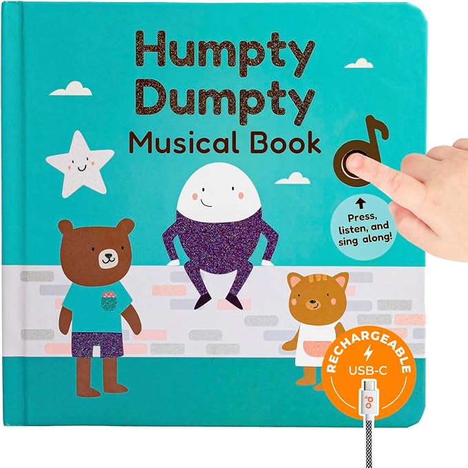 Cali's Books Humpty Dumpty Book for Children with 6 Favorite Nursery Rhymes: Finger Family, Row Row Row Your Boat, and More! Musical Book for Toddlers 1-3