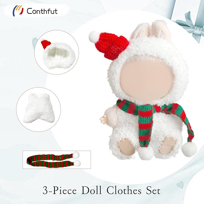 17cm Doll Clothes, Clothes for Dolls Outfit, Accessories for Dolls Clothes, Cute Clothes Set for Doll,No Doll Included (White Snow)