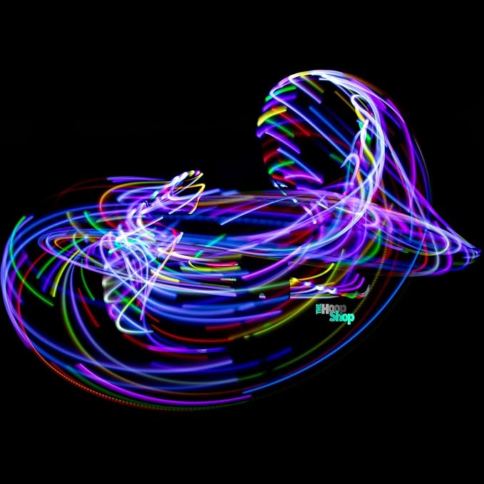Light Up LED Hula Hoop Designed and Hand Crafted in Michigan with Beautiful Auto Strobing Rainbow Lights