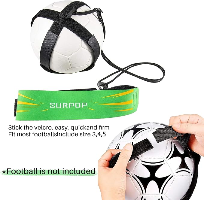 Surpop Soccer/Volleyball/Rugby Trainer, Football Kick Throw Solo Practice Training Aid Control Skills Adjustable Waist Belt for Kids Adults