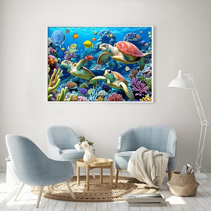 500 Piece Jigsaw Puzzle for Adults -Sea Turtle Jigsaw Puzzles 500 Pieces Puzzles for Adults-The Underwater World Finished Size 19.3" x 13.7"