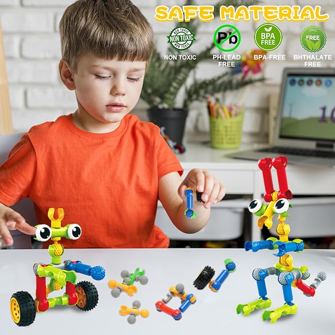 156 PCS Creative Building Blocks Building Toy Set - Featuring Storage, Includes Dinosaur, Robot, Car, Spider, Dog, Animal Figure Building Toy Playset for Kids, Birthday Gift Ages 3+ (2)