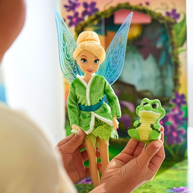 Disney Store Official Tinker Bell Story Doll - 11 Inches - Includes Coloring Book and Additional Dress, Princess Doll in Classic Outfit, Disney Princess Toys for Girls