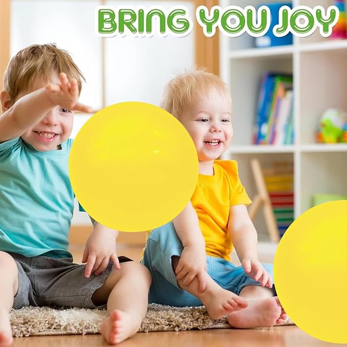 6 Pcs 6 Inch Inflatable Bouncy Balls, with 1 Hand Air Pump