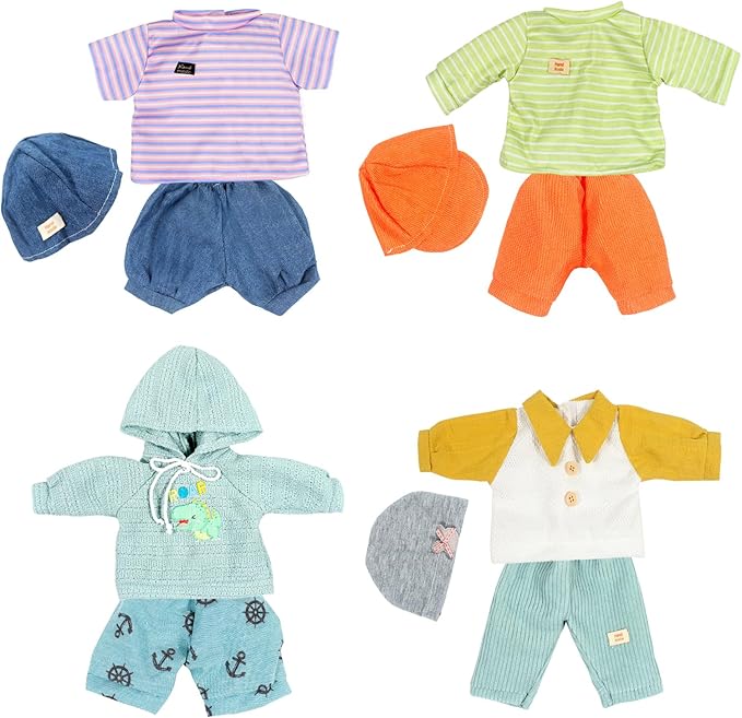 fromeasy Baby Dolls Clothes Boy for 12-16 Inch Dolls, 4 Sets 15 Inch Doll Outfit Accessories