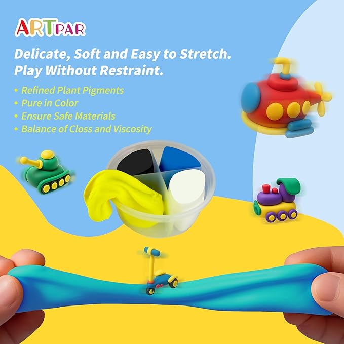 Kids Air Dry Clay Kit,12 Pack Traffic Modeling Magic Clay Sculpting Set | Ultra Light & Soft DIY Art & Crafts School Classroon Projects,Home Party Favors Supplies for Boys Girls Adults