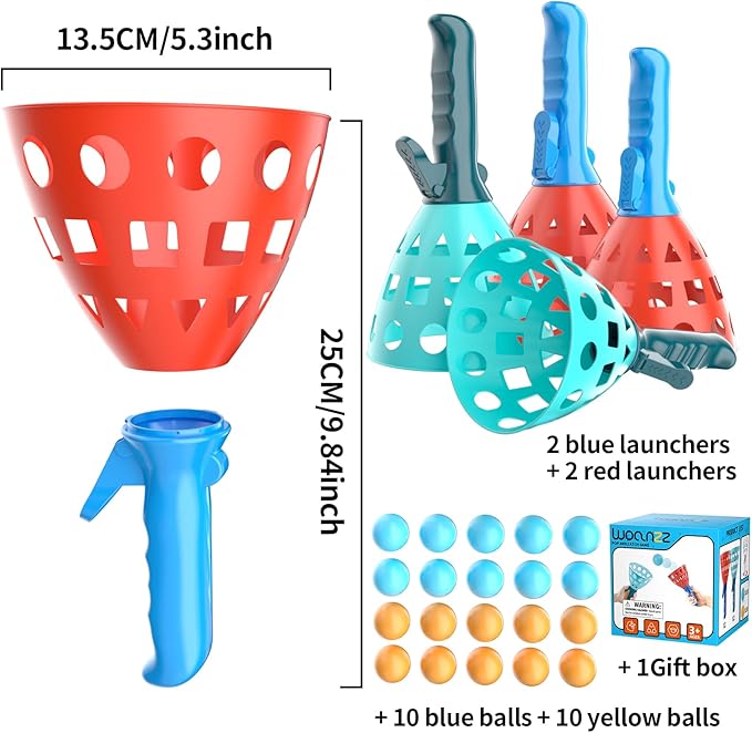 Pop Pass Catch Ball Game - Outdoor & Indoor Sport Toy for Kids Ages 3-5-7 4-8-12 Toss & Catch Game Set Pool Beach Lawn for Boys Girls Family Friends Yard Party Fun