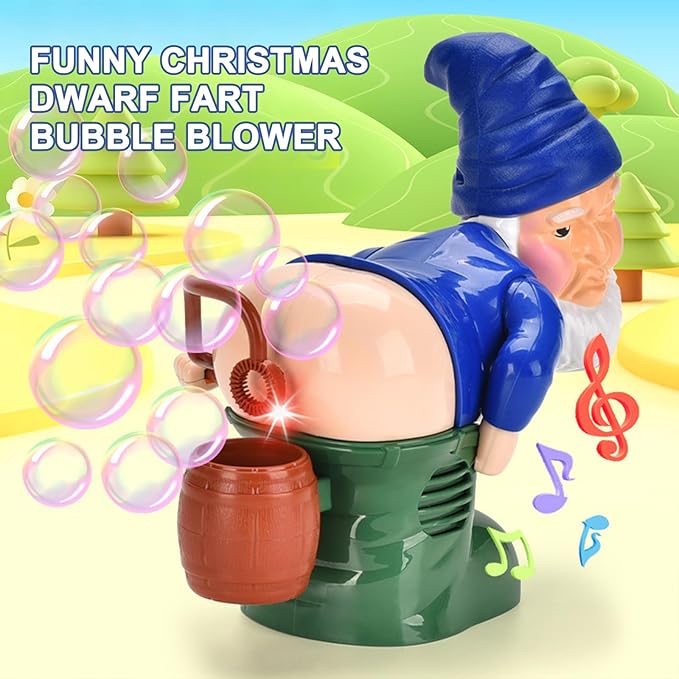 Santa Bubble Butt Blower, Santa Claus Farting Bubble Machine, Funny Automatic Blowing Blower with Music Flashing Lights Colorful Bubbles, Christmas Stocking Stuffers Gift for Kids