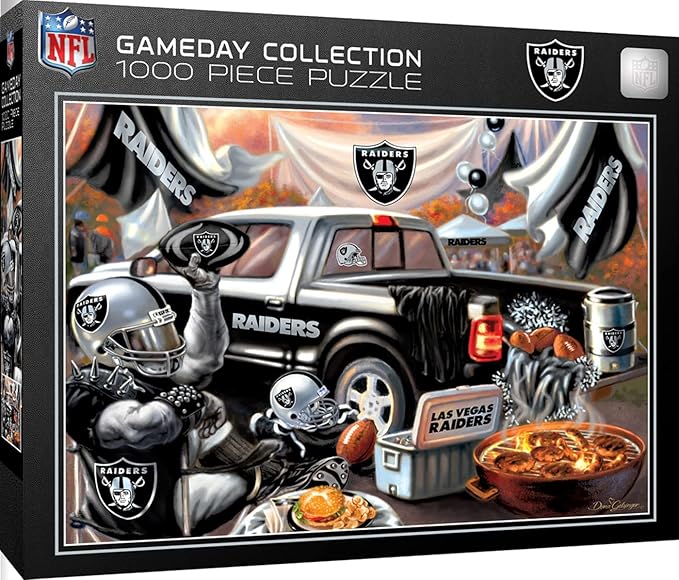 MasterPieces - 1000 Piece Jigsaw Puzzle, NFL Las Vegas Raiders, Fun for Adults and Family, Non-Glare Finish, 19.25"x26.75"