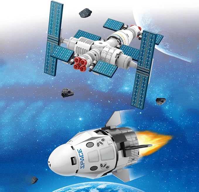 Vilbocr 96-Piece Space Station Building Blocks Set | STEM Educational Toys for Kids Ages 6-12 | Creative Astronaut Adventure Playset for Boys & Girls | Compatible with Major Brands