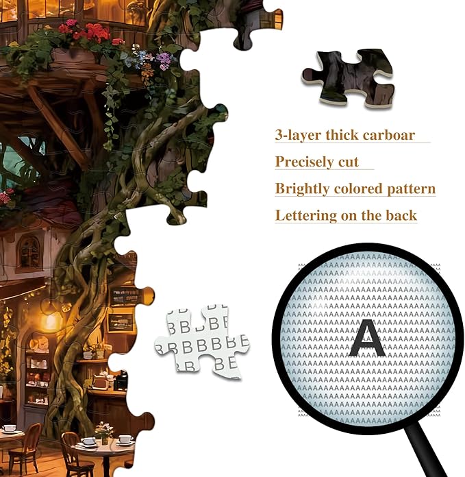 Puzzles for Adults 1000 Pieces Jigsaw Puzzles with Letters on Back Impossible Challenging Puzzle Treehouse Gifts for Women Men (27.56x19.7 Inch)
