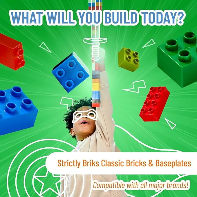 Strictly Briks Building Blocks Set - Easy-Grip Toddler Toy - Educational Building Set for Cognitive Development - Compatible with Lego Blocks - 108 Pieces, Multicolor