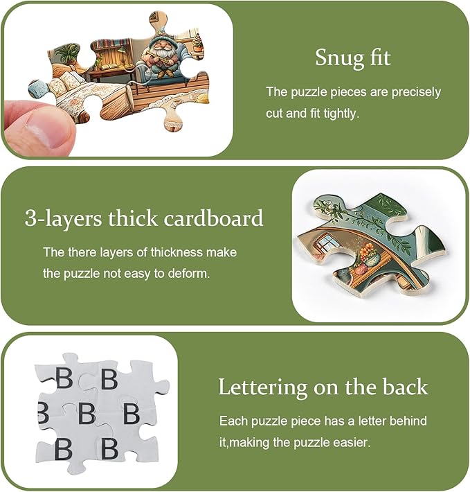 PICKFORU Funny Gnome Puzzles for Adults 1000 Pieces, Flower Garden Nature Plant Butterfly Bird Themed, Tea Cup Flower Art Challenge Jigsaw Puzzle
