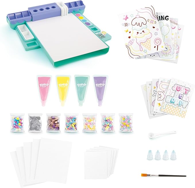 Canal Toys Art Lab Fluffy Paint Studio – 3D Painting Set for Kids: Create Puffy Artwork with Textured Paints & Tools, Fun DIY Arts & Crafts Kit