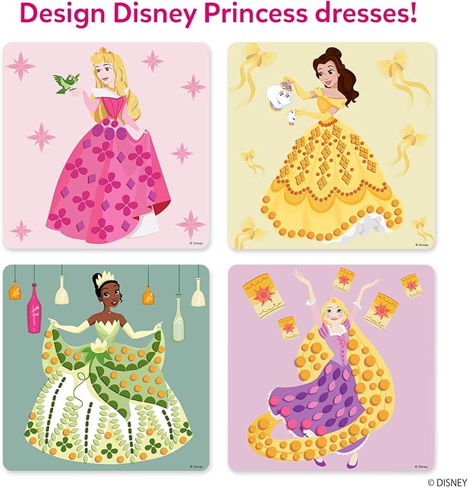 Skillmatics Foam Sticker Art – Disney Princess, 800+ 3D Foam Stickers, Mess-Free Fun for Kids, DIY Felt Craft Kits, Gifts for Fans of Cinderella, Belle, Rapunzel, Ages 3, 4, 5, 6, 7
