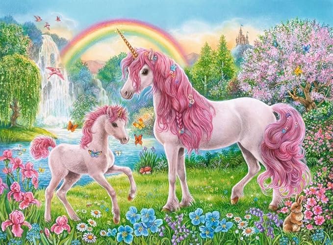 Ravensburger Magical Unicorns 100 Piece XXL Jigsaw Puzzle for Kids – 13698 | Unique, Pieces | Anti-Glare Surface | FSC Certified, Eco-Friendly | Makes a Great Gift for Ages 4 and Up