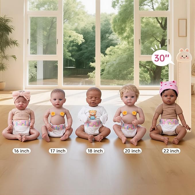 CHAREX Baby Doll Diapers Pack - 10 Pieces Reborn Dolls Diapers Refill, Baby Alive Diapers, 16-24 Inch Baby Doll Accessories Newborn Dipaers Reusable