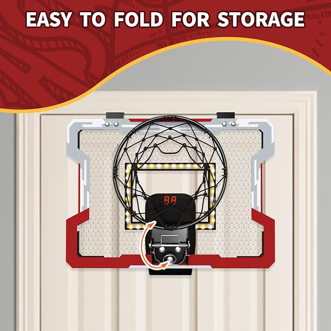 Over The Door Basketball Hoop, Basketball Toys Gifts Ideas for Man Kids Teens Boys Girls