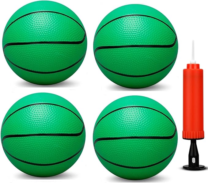 Dilabnba 8" Mini Rubber Replacement Basketballs for Basketball Hoop/Pool, Kids Toddler Soft Beach Bouncy Ball Sports Party Game, Junior Balls Indoor Outdoor Arcades Games, Lightweight (4PCS)