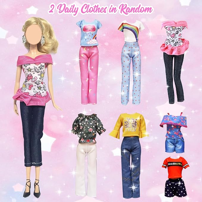 65 PCS Clothes and Accessories Including 5 Wedding Gown Dresses 10 Slip Dress 2 Fashion Dresses 2 Tops 2 Pants 2 Bikini 20 Shoes 22 Accessories for 11.5 Inch Girl Dolls in Random, for Girls